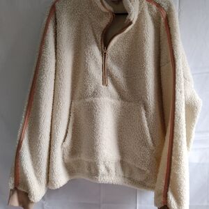 Jadelynn Brooke Cream Tan Cozy Zip Up Sweater